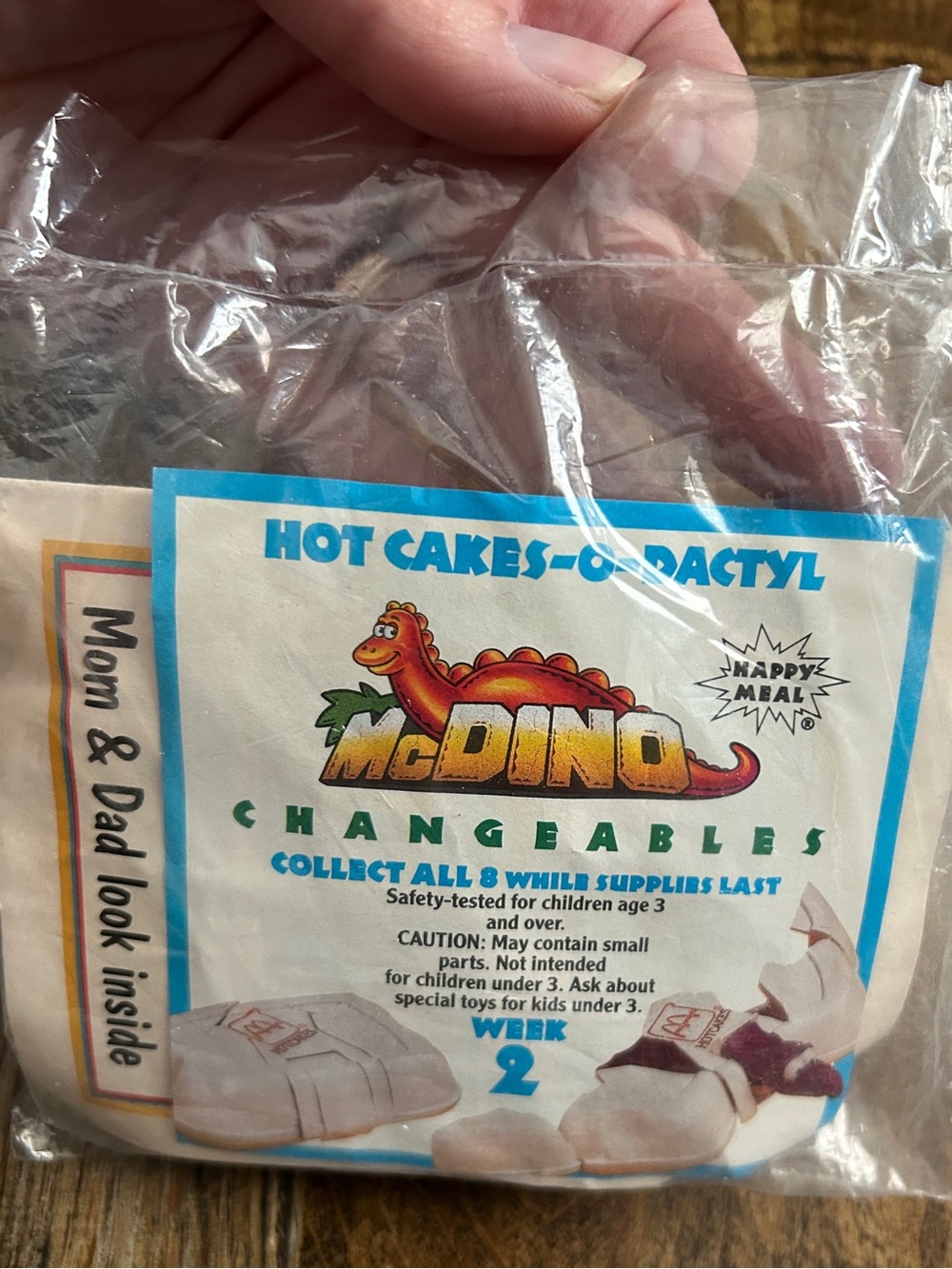 McDonalds 1990 McDino Food Transformers Happy Meal Changeables Hot Cakes-O-Dacty